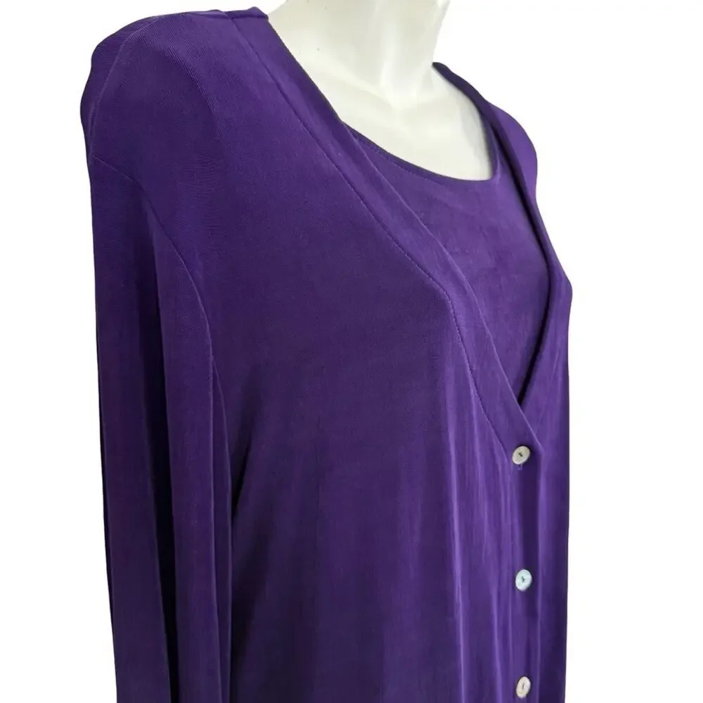 Rabbit Designs USA Made Y2K Purple Sleeveless Dress & Jacket Set 2 Piece 16W